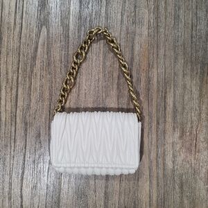 Bone white chain purse
